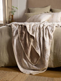 Secret Linen Store natural Jasper quilted throw (British brand)