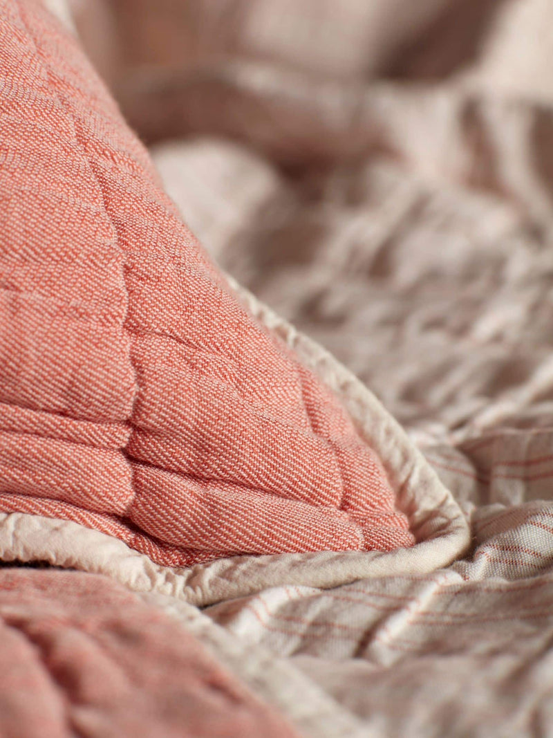 Secret Linen Store Vivienne quilted cushion cover 50x50cm, imported from the UK