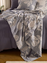 Next Secret Linen Store French Blue Iona Throw Blanket 230cm x 260cm- Buy online at McGrocer