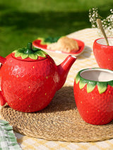 Next Widdop Red Strawberry Teapot, Ceramic, 15cm- Buy online at McGrocer
