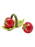 Widdop ceramic tomato-shaped salt and pepper set, imported from the UK