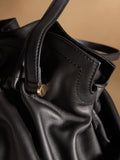 Russell & Bromley black shoulder bag Jessie ruched leather, imported from the UK