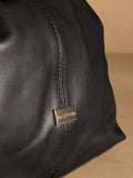 Russell & Bromley black shoulder bag Jessie ruched leather, imported from the UK