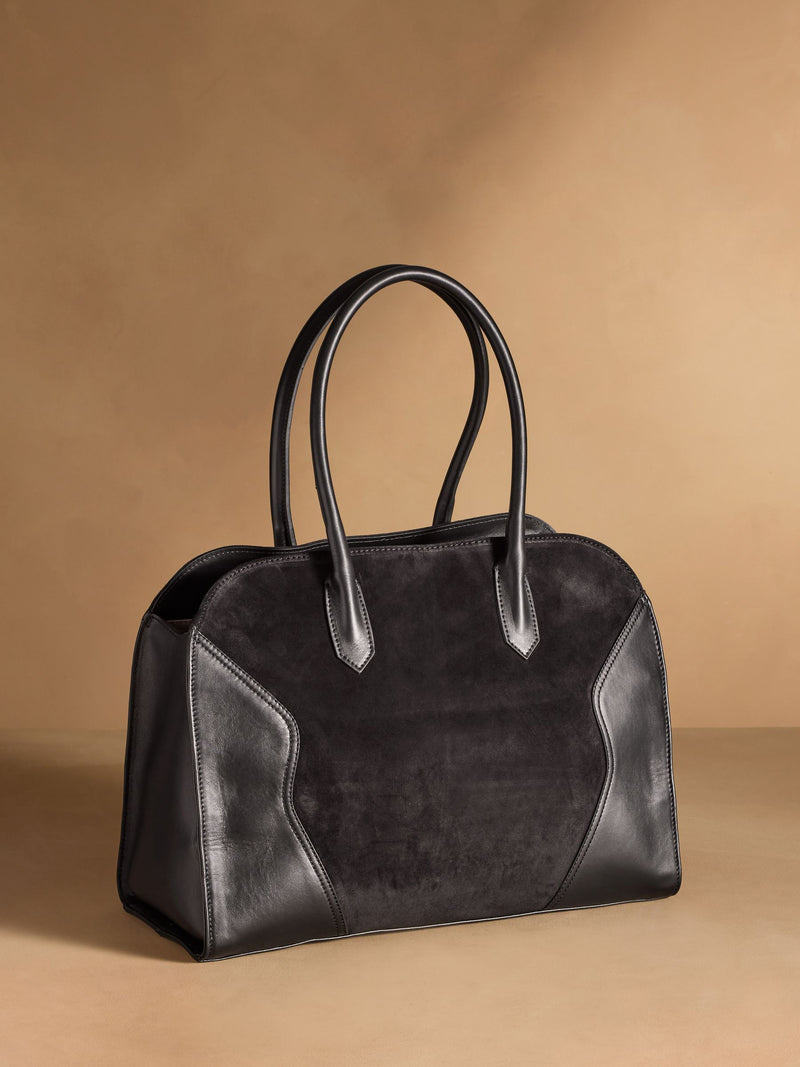 Russell & Bromley black leather Counter bowling bag - British product