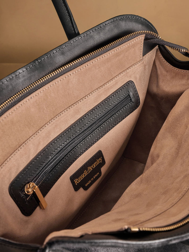 Russell & Bromley black leather Counter bowling bag - British product