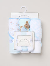Next Rockabye Baby Snuggle Tots Hooded Blue Towel and Washcloth Set (3 Pack)- Buy online at McGrocer