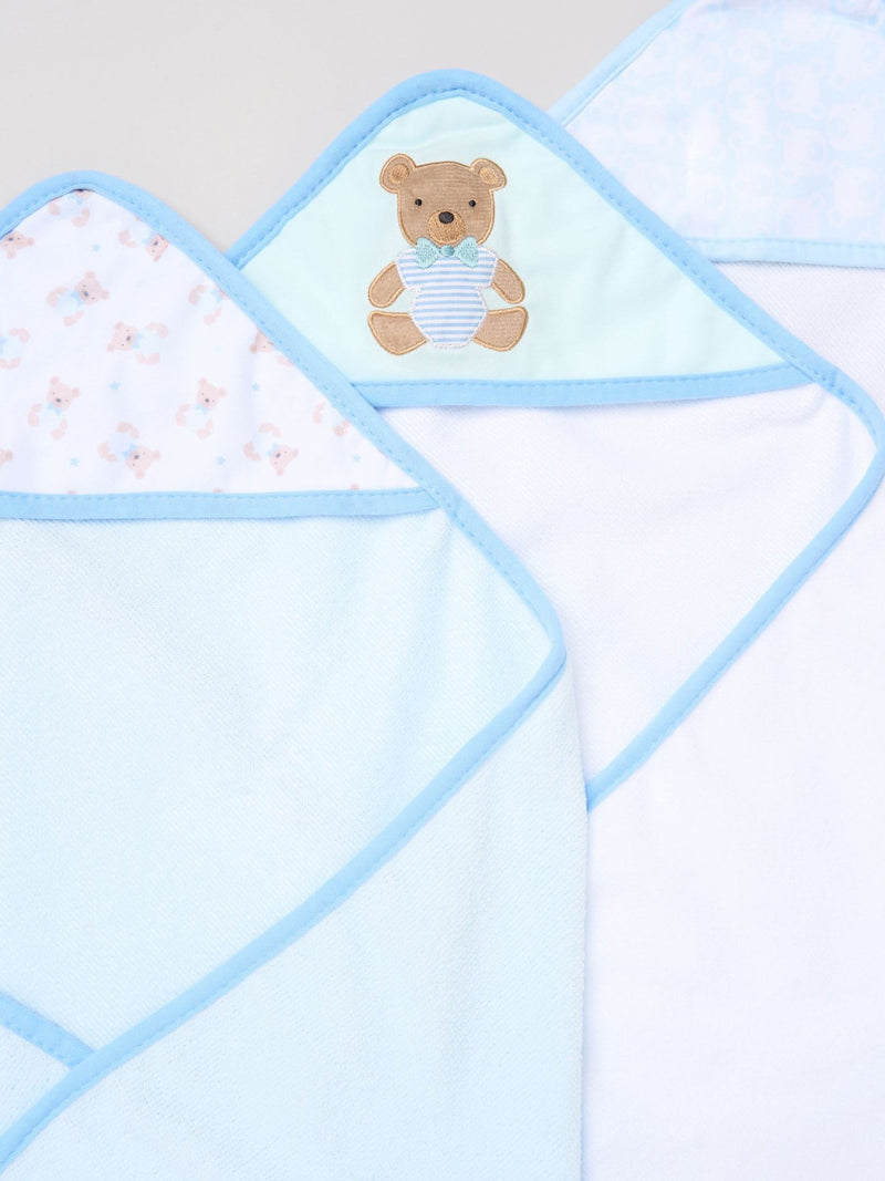 Rock-A-Bye Baby blue hooded towels and washcloth set 3 pack - British product