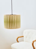 Oliver Bonas green diamond bamboo pendant lamp shade 30cm, imported from the UK