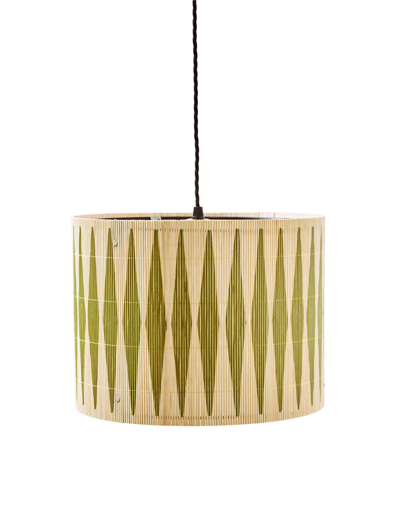 Oliver Bonas green diamond bamboo pendant lamp shade 30cm, imported from the UK