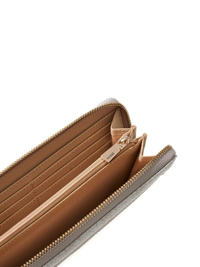 Guess White Laurel large zip around purse (British brand)
