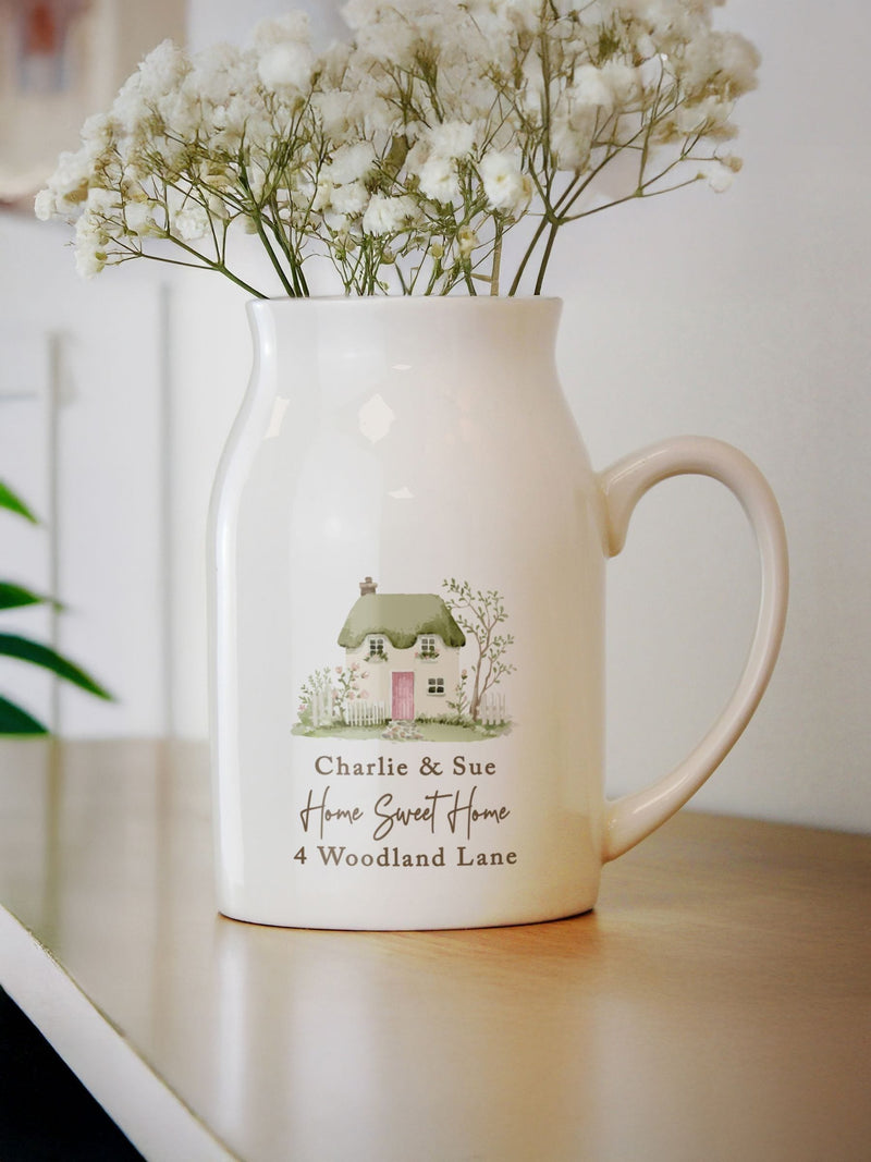 PMC personalised country cottage jug vase 12cm (British brand)