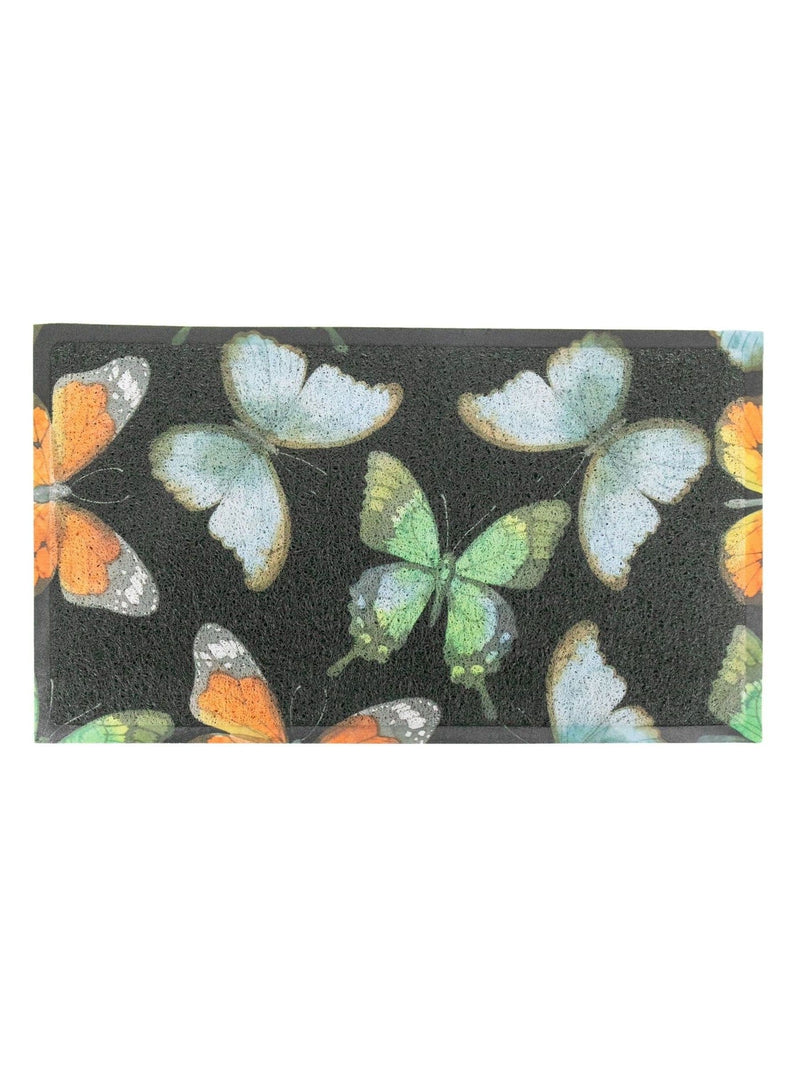Artsy black watercolour butterfly doormat 70x40cm, imported from the UK