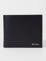 Next Paul Smith Black Leather Signature Stripe Interior Billfold Wallet- Buy online at McGrocer