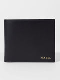PS Paul Smith black leather signature stripe billfold wallet, imported from the UK