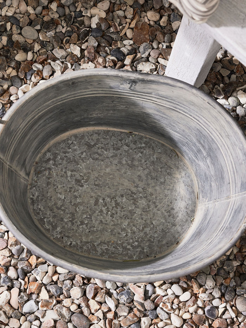 Dibor Silver Galvanised Tub Planter, imported from the UK