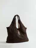 River Island brown raffia shopper bag, UK version