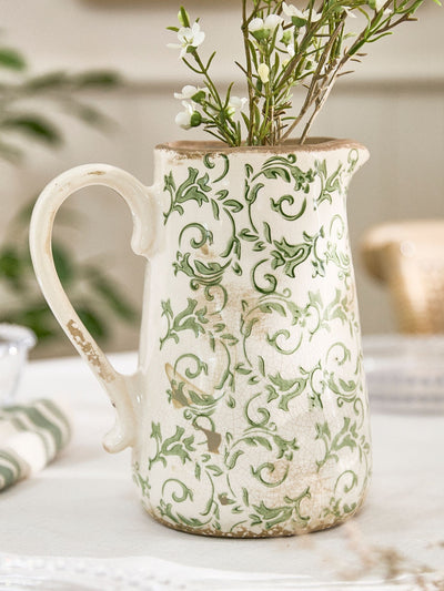 Next Dibor Green Botanical Ceramic Pitcher Jug, Large- Buy online at McGrocer