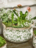 Dibor set of three green ceramic planters, UK version