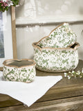 Dibor set of three green ceramic planters, UK version