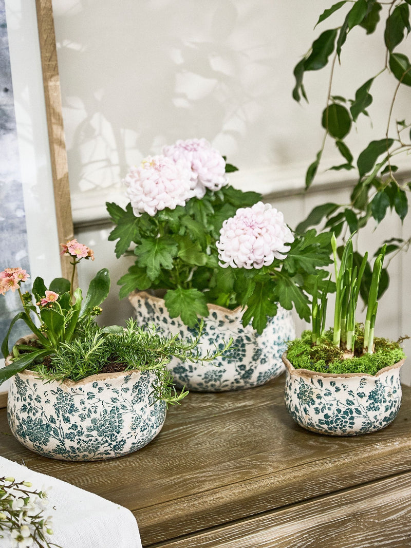 Dibor set of 3 turquoise planters - British product
