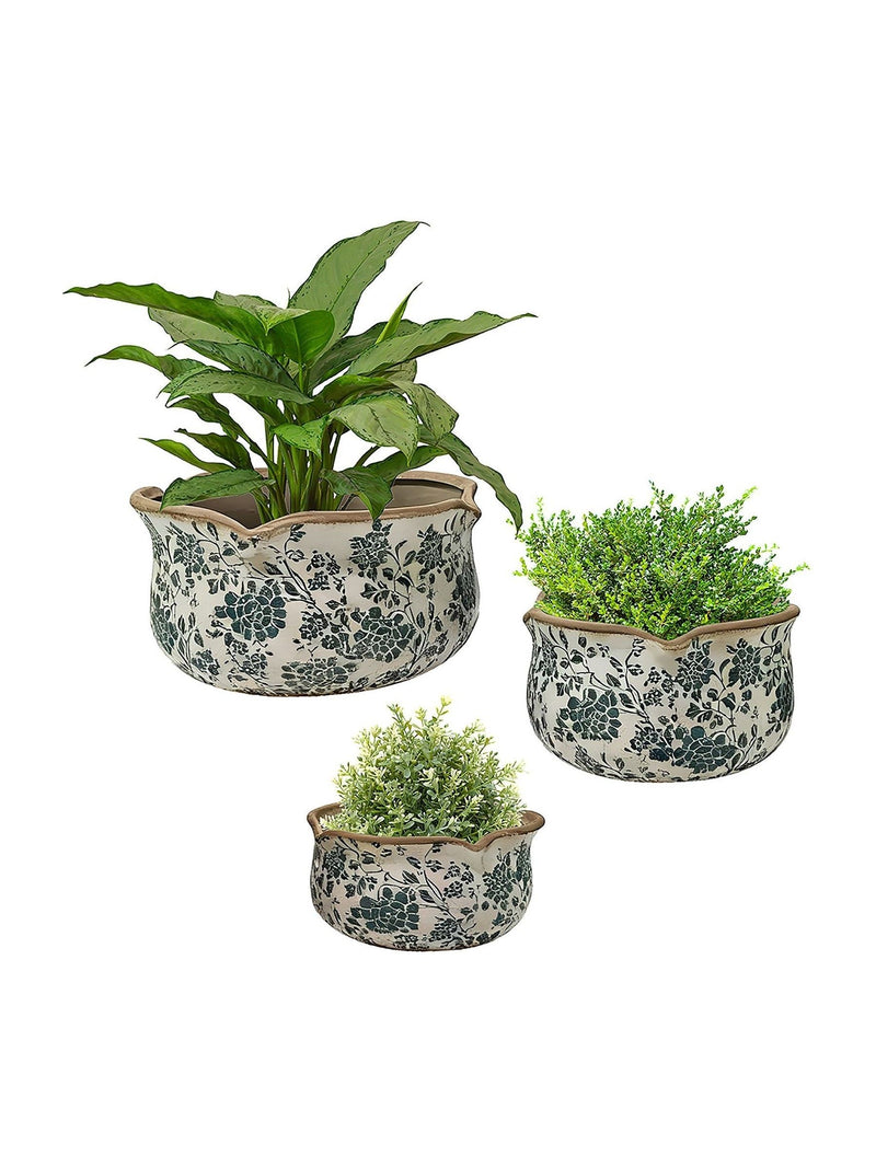 Dibor set of 3 turquoise planters - British product
