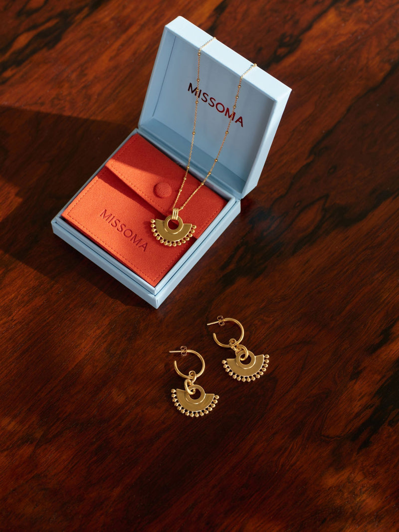 Missoma gold tone chandelier small hoop earrings (British brand)