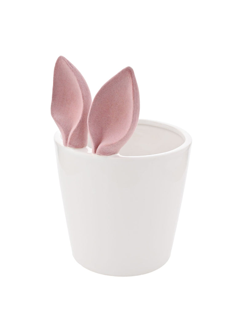 Widdop ceramic planter with pink bunny ears, imported from the UK
