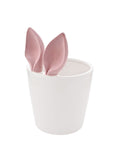 Widdop ceramic planter with pink bunny ears, imported from the UK