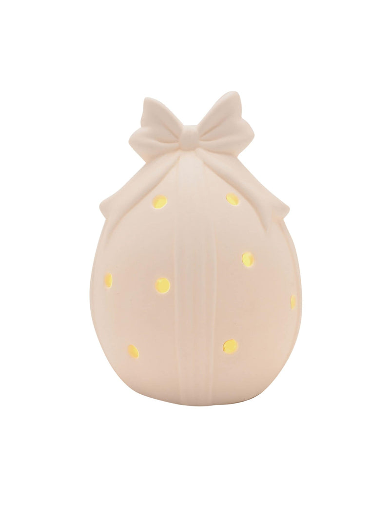 Widdop white LED egg ornament medium 14cm, imported from the UK