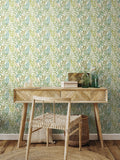Hoopla Walls wallpaper Sage Willow Verdant Leaves 10M, imported from the UK