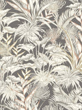 Hoopla Walls charcoal stone tropical canopy wallpaper 10m roll, UK version
