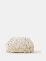 Next Accessorize Cream Macrame Sequin Clutch Bag- Buy online at McGrocer