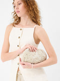 Accessorize cream macrame sequin clutch bag - British product