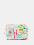 Accessorize white summer print quilted makeup bag - British product