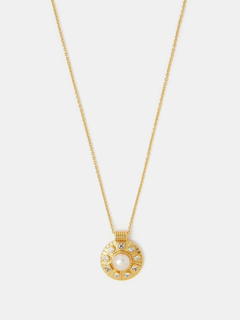 Accessorize gold plated pearl coin necklace, UK version