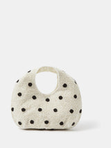 Next Accessorize Cream Polka Dot Beaded Handheld Bag- Buy online at McGrocer