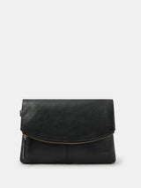 Next Accessorize Black Curved Foldover Leather Wristlet Bag- Buy online at McGrocer