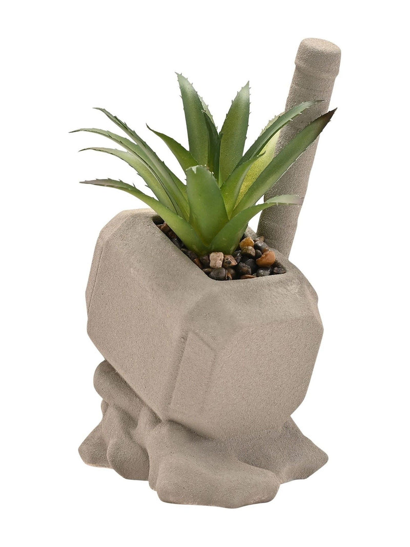 Marvel white Thor hammer planter with faux plant, UK version