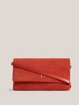Next Hobbs Calendula Red Ashley Suede Clutch- Buy online at McGrocer
