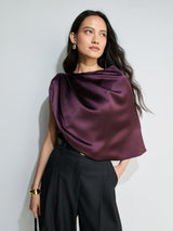 Next By Malene Birger Purple Pinlos Silk Twist Detail Coverup- Buy online at McGrocer