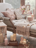Lights4fun blush pink TruGlow LED candle 10cm, imported from the UK