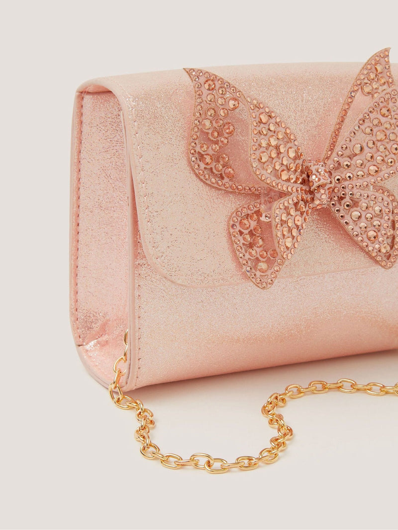 Monsoon handbag pink jewel butterfly glitter (British brand)