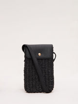 Next Phase Eight Black Straw Cross-Body Phone Case- Buy online at McGrocer