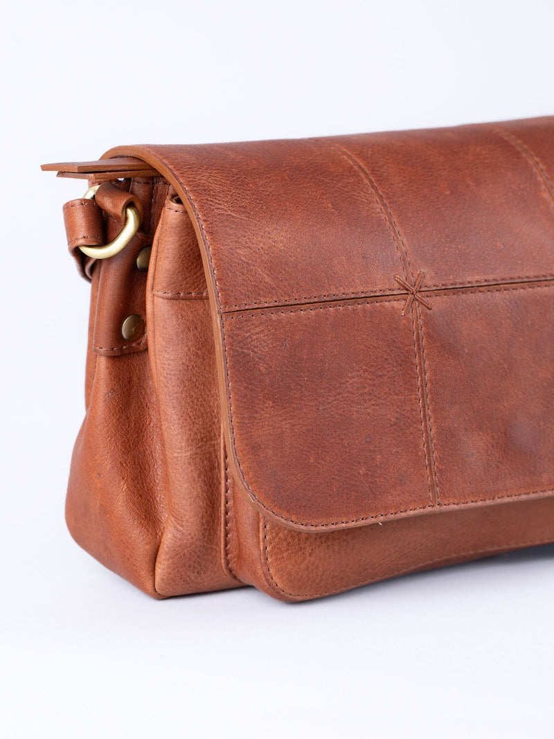 Lakeland Leather brown Patterdale cross-body bag, imported from the UK