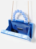 Oliver Bonas blue marbled box clutch bag - British product