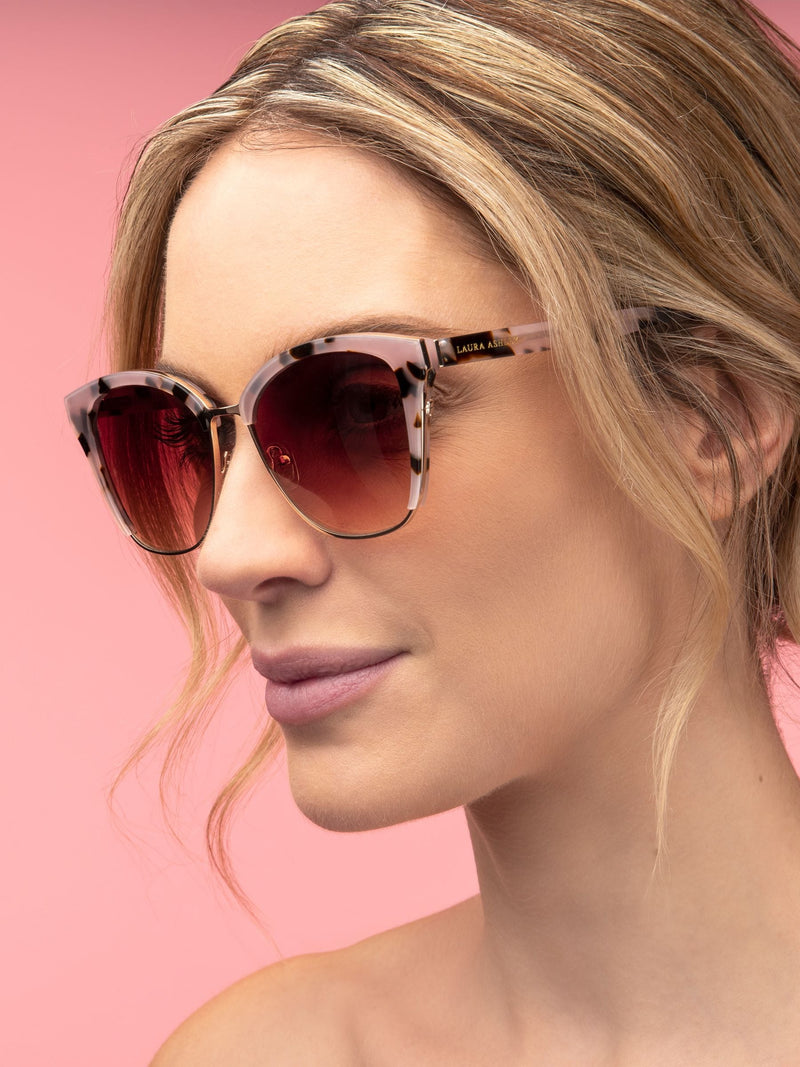 Laura Ashley gold round tortoiseshell sunglasses - British product