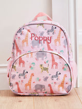 Next My 1st Years Personalised Pink Safari Print Medium Backpack- Buy online at McGrocer
