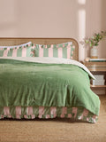 Wylder green Edie cotton velvet bedspread 140x220cm (British brand)