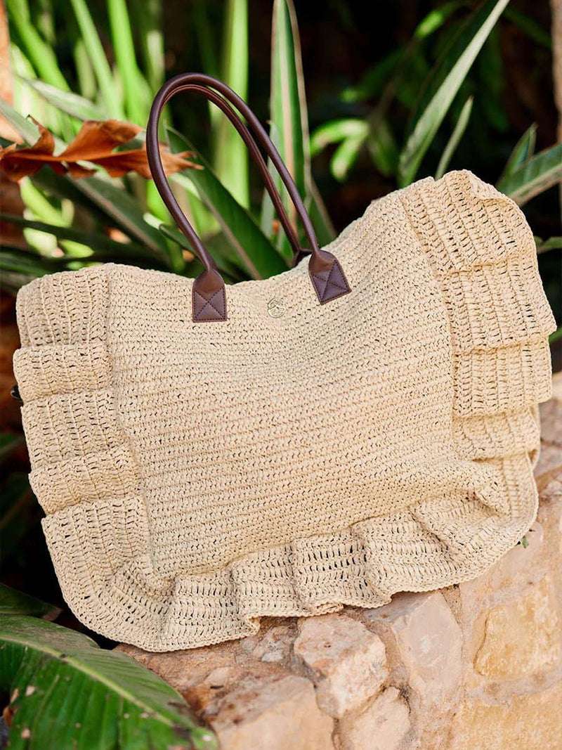 Seaspray Clara ruffle bag natural - British product