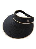 Seaspray Black Sascha visor hat in navy and natural - British product
